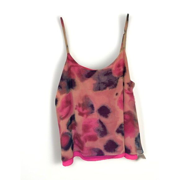 Rachel Roy Womens Tank XL Pink Sleeveless Chiffon Cami Top Colorful Neon‎ Beach - Picture 2 of 8